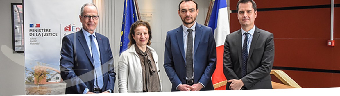Visite à l’Énap de Madame Carine Chevrier, secrétaire générale du ministère de la justice, de Monsieur Laurent Ridel, directeur de l’administration pénitentiaire.
