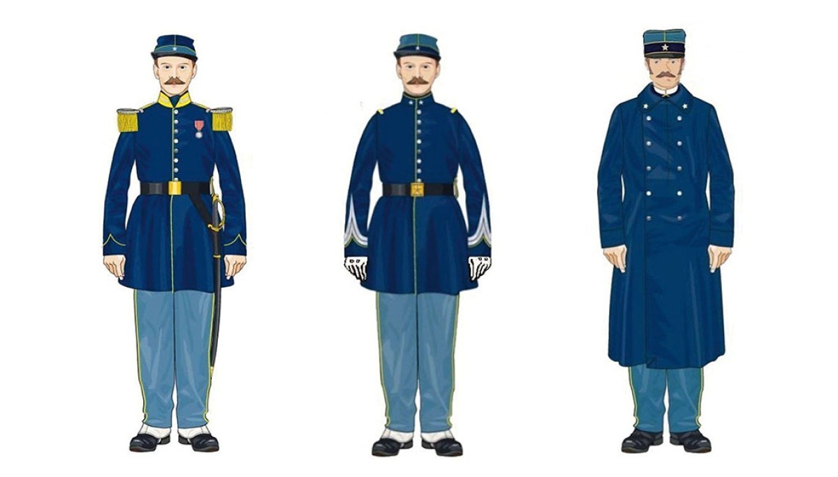 Uniformes du personnel pénitentiaire en 1877