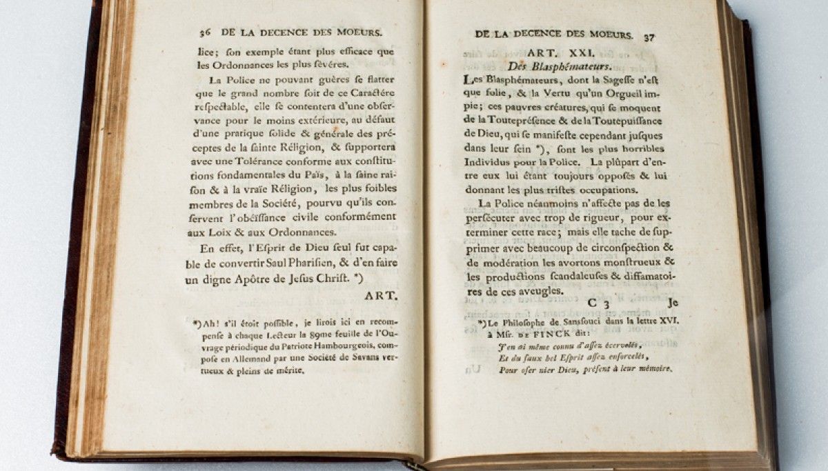 Enap. Les pépites du CRHCP. WILEBRAND Jean-Pierre - Abrégé de la Police accompagné de réflexions sur l'accroissement des villes. A Hambourg, 1765