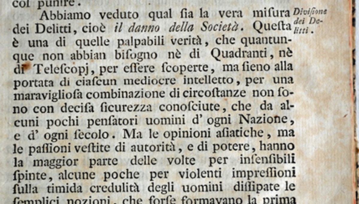 Enap, les Pépites du CRHCP. BECCARIA Cesare -  Dei delitti e delle pene, 1764