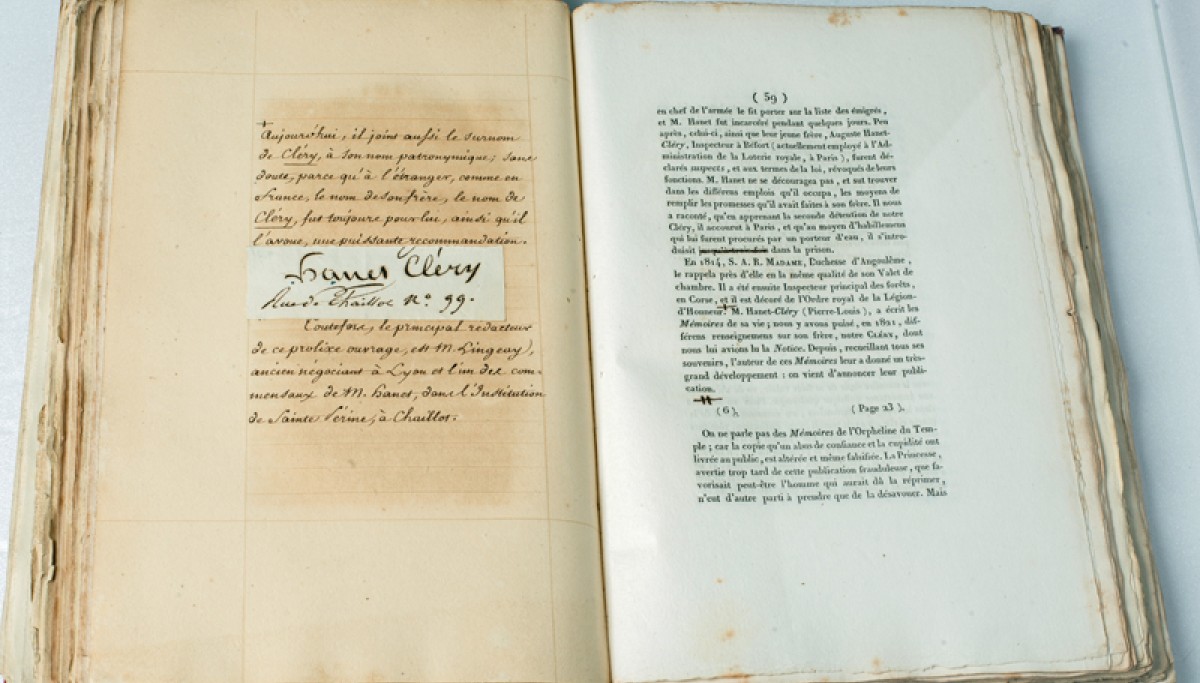 Enap, les Pépites du CRHCP. ECKARD Jean. Notice sur Jean-Baptiste Cant-Hanet dit Cléry, dernier serviteur de Louis XVI et sur le journal de la Tour du Temple, 1822