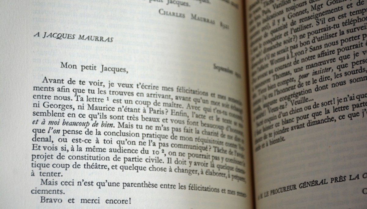 Enap, les Pépites du CRHCP. MAURRAS Charles (1868-1952). Lettres de prison, 8 septembre 1944-16 novembre 1952 - Paris, Flammarion, 1958