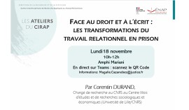 Affiche annonçant l'atelier du CIRAP du 18 novembre 2024