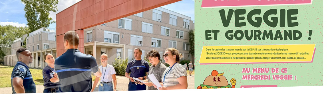 Affiche et photo de l'animation autour de la journée végétarienne