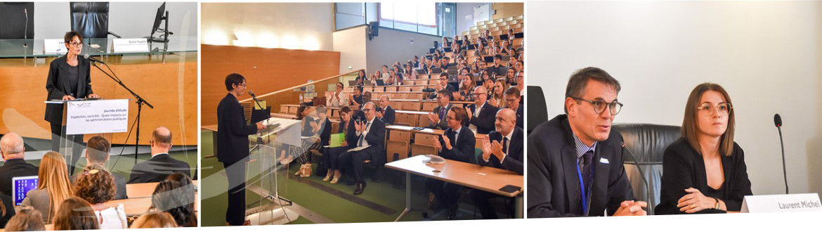 Panorama de photos de la journée d'étude montrant les différents intervenants