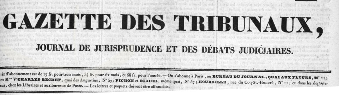 La Gazette des Tribunaux