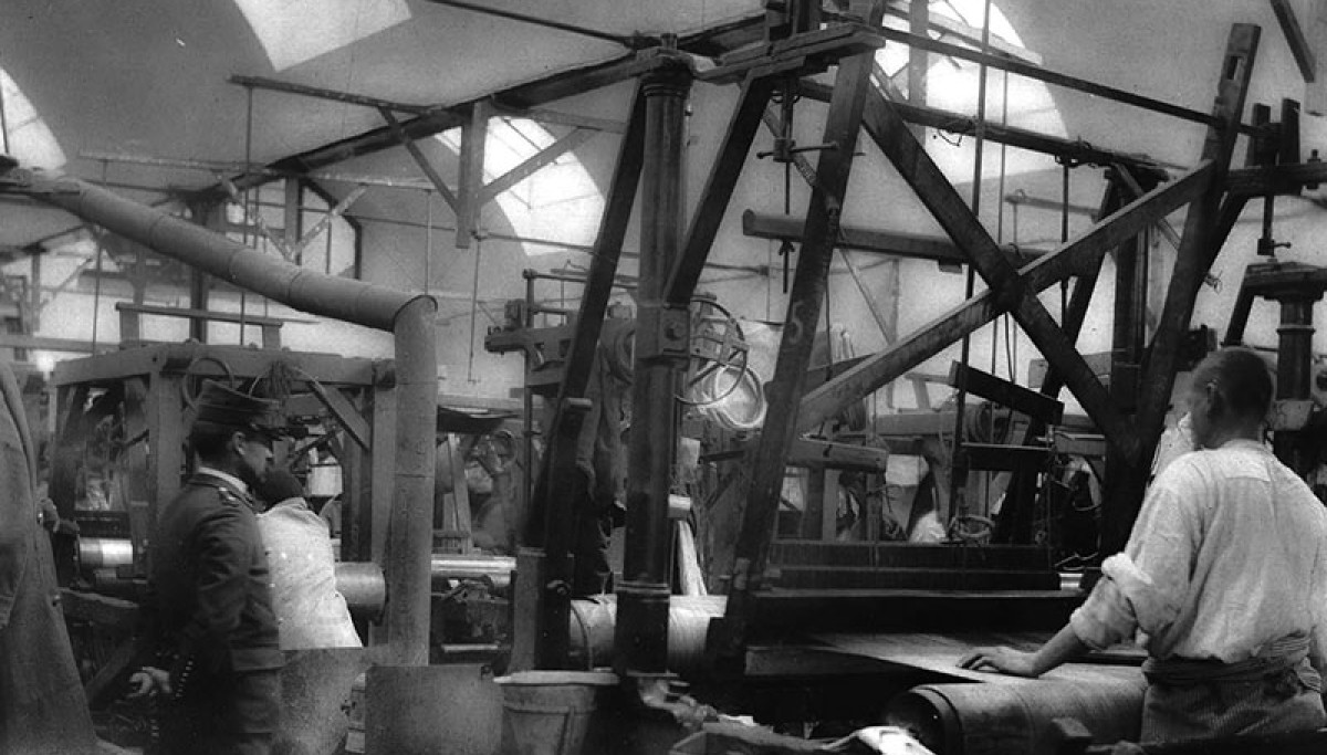  Maison centrale de Melun : atelier de fabrication des toiles métalliques, 1908 (Coll. Enap-Crhcp)