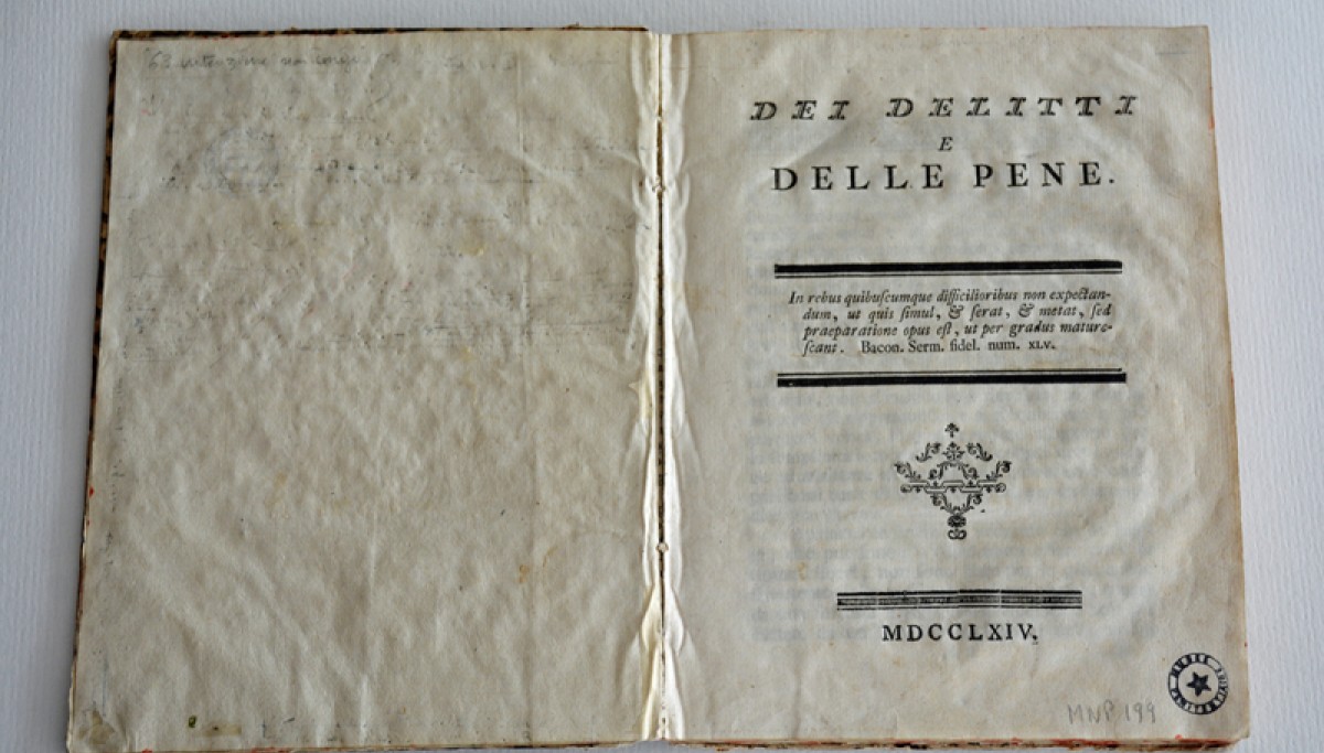 Enap, les Pépites du CRHCP. BECCARIA Cesare -  Dei delitti e delle pene, 1764