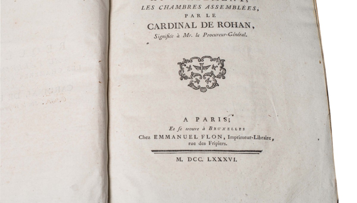 Enap. Les pépites du CRHCP. ANONYME - AFFAIRE DU C.D.R. (Collier de la Reine). Mention : bibliothèque Biré (de Luçon), novembre 1946