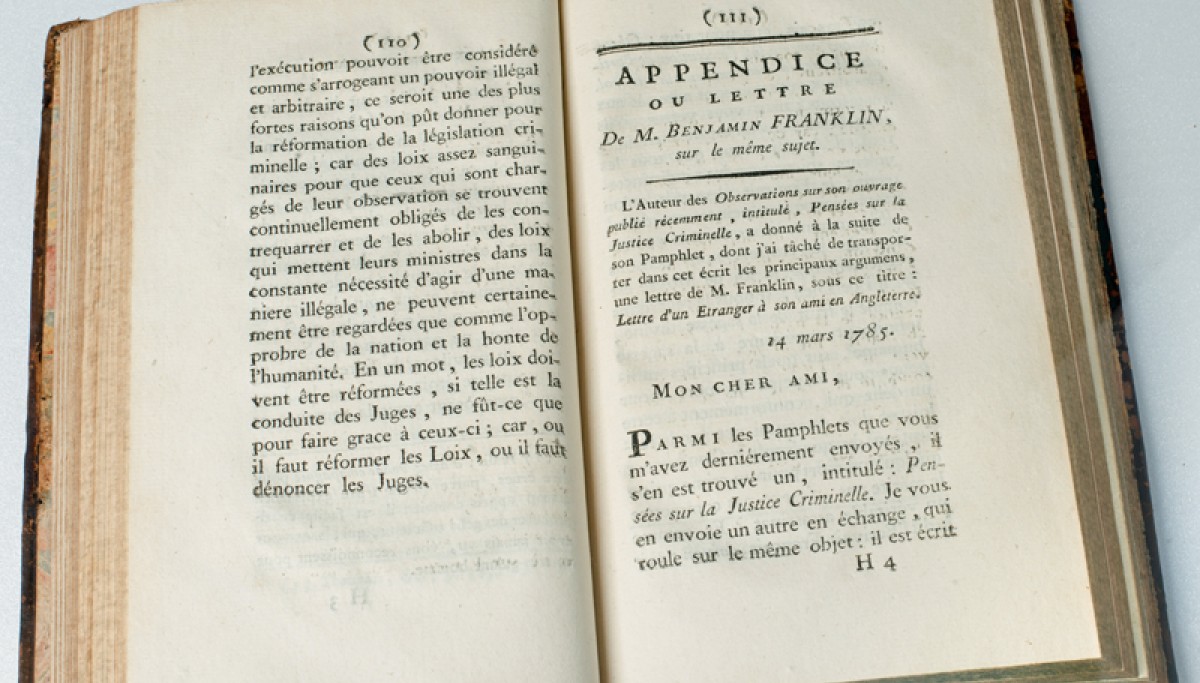 Enap. Les pépites du CRHCP. MIRABEAU (Comte de). Observations d'un voyageur anglais sur la maison de force appelée Bicêtre, suivies de réflexions sur les effets de la sévérité des peines & sur la législation criminelle de la Grande-Bretagne, 1788