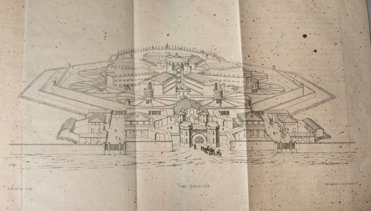 Enap, les Pépites du CRHCP. BLOUET Abel. - Projet de prisons cellulaires, Paris, F. Didot, 1843