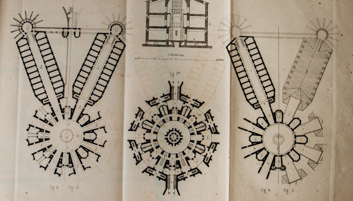 Enap, les Pépites du CRHCP. BLOUET Abel. - Projet de prisons cellulaires, Paris, F. Didot, 1843