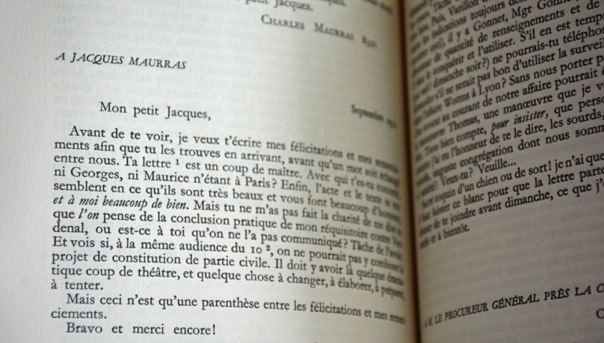 Enap, les Pépites du CRHCP. MAURRAS Charles (1868-1952). Lettres de prison, 8 septembre 1944-16 novembre 1952 - Paris, Flammarion, 1958
