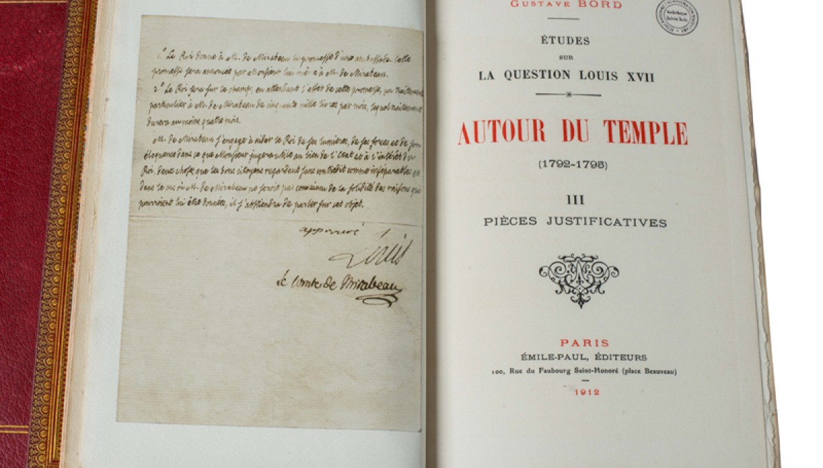 Enap, les Pépites du CRHCP. BORD Gustave - Etudes sur la question de Louis XVII, Autour du Temple, 1912