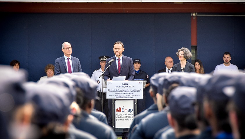 Déplacement de Laurent Ridel, directeur de l’administration pénitentiaire à l’Énap ce jeudi 29 juin 2023.