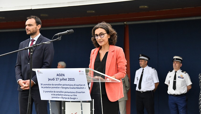 Cérémonie de fin de formation de la 26e promotion de conseillers pénitentiaires d’insertion et de probation et de la 2e promotion de conseillers pénitentiaires d’insertion et de probation – externe sur titres.
