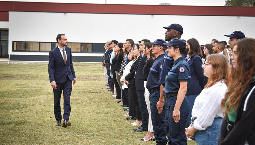 Arrivées de la 53e promotion de directeurs des services pénitentiaires, de la 17e promotion de directeurs pénitentiaires d’insertion et de probation, et de la 1e promotion de chefs de services pénitentiaires.