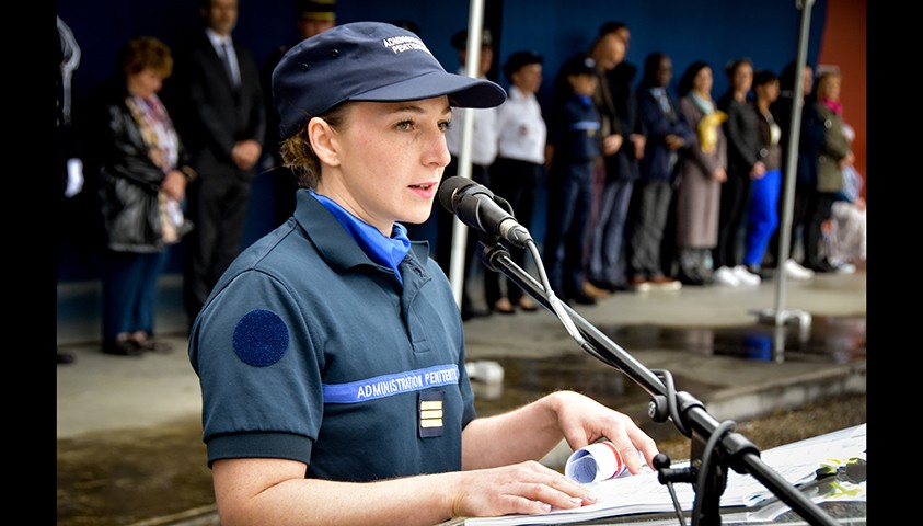 Cérémonie de fin de formation de la 217e promotion de surveillants pénitentiaires et de la 28e promotion de capitaines pénitentiaires