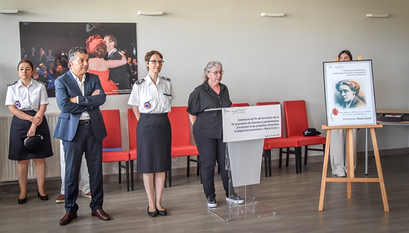 Cérémonie de fin de formation de la 13ᵉ promotion de directeurs pénitentiaires d’insertion et de probation "promotion Marie Curie" 