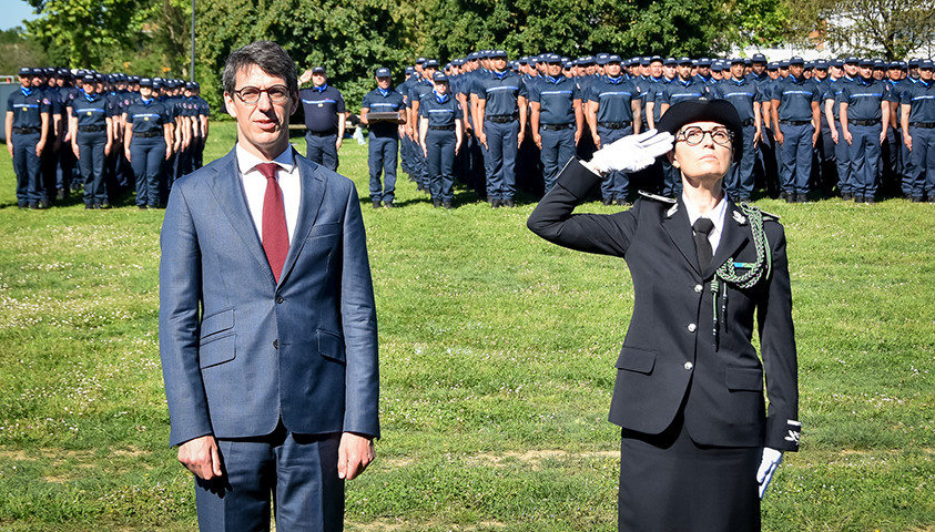 Cérémonie de fin de formation présidée par Guillaume RAUFFET directeur de l'administration à la direction générale de l'administration pénitentiaire.