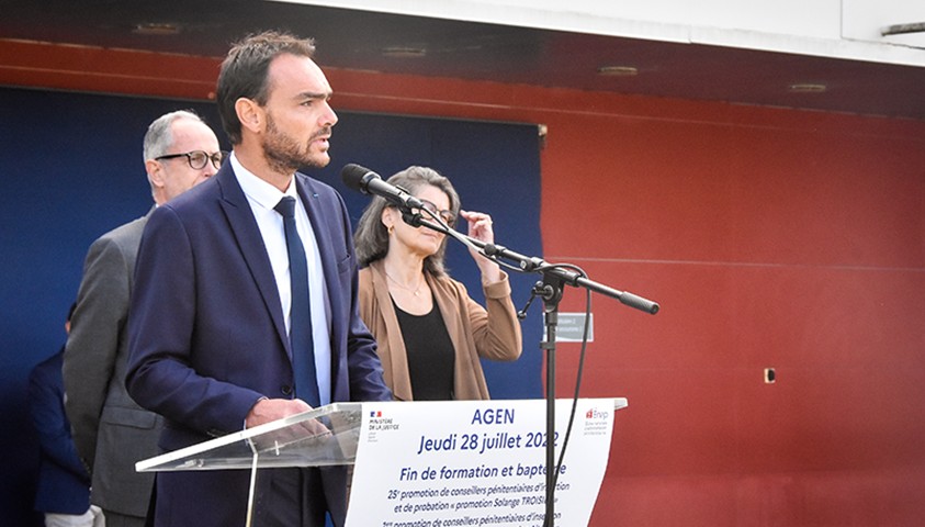 Laurent Ridel, directeur de l’administration pénitentiaire en déplacement à l’Énap le 28 juillet 2022