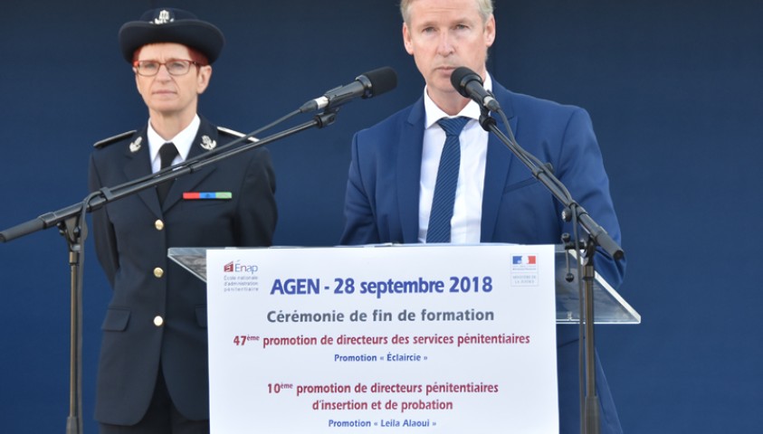 Enap - Cérémonie de stagiairisation et de baptême de la 47ème promotion de directeurs des services pénitentiaires et de titularisation et de baptême de la 10ème promotion de directeurs pénitentiaires d’insertion et de probation - 28 septembre 2018