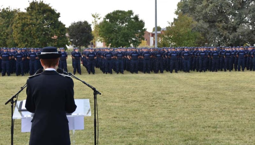 Cérémonie de fin de formation de la 193ème promotion de surveillants et de stagiairisation de la 46ème promotion de directeurs des services pénitentiaires. 28 septembre 2017