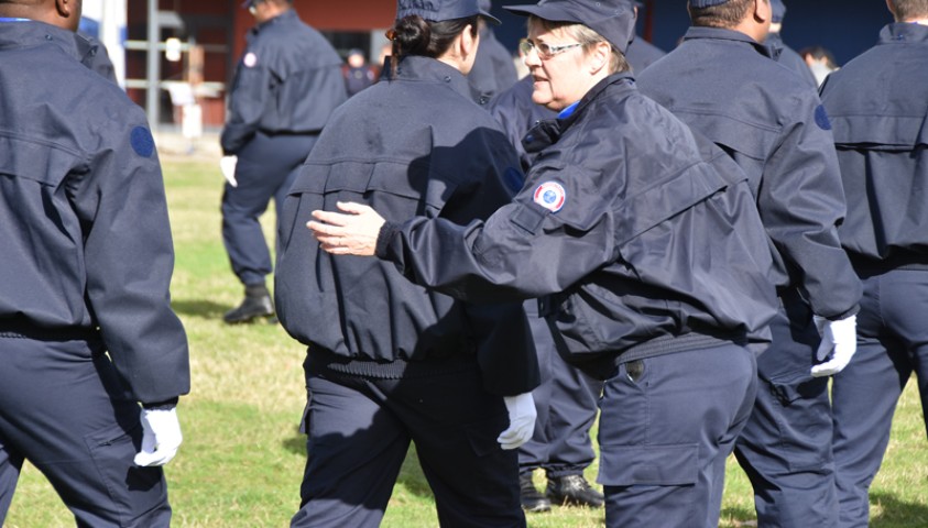 Cérémonie de fin de formation de la 194ème promotion de surveillants, Promotion Clarissa Jean-Philippe. Mise en place des élèves.