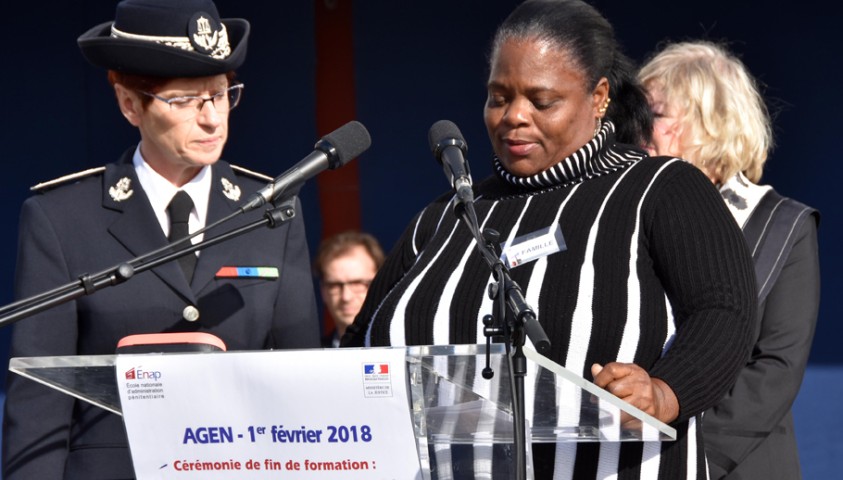 Cérémonie de fin de formation de la 194ème promotion de surveillants, Promotion Clarissa Jean-Philippe. Discours de la maman de Clarissa Jean-Philippe.