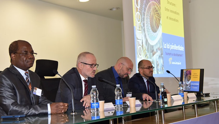 Colloque : 10ème anniversaire de la Loi pénitentiaire : tournant ou aboutissement. Paul Mbanzoulou, Christophe Millescamps, François Février et Ludovic Garrido.