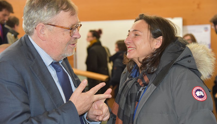 Colloque : 10ème anniversaire de la Loi pénitentiaire : tournant ou aboutissement. Vincent Delbos, inspecteur général de la Justice, rapporteur du livre blanc, et Isabelle Gorce, présidente du TGI de Marseille.