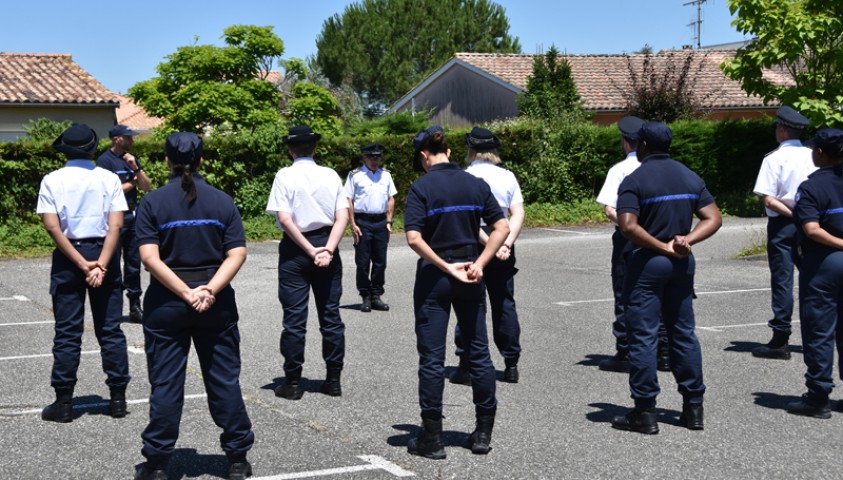 Défilé du 14 juillet 2018. Peloton de Paris. Les personnels de l’Enap encadrent les entraînements à Agen.