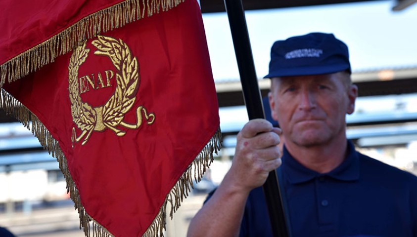 Un 14 Juillet d’exception sur le thème « Une nation engagée, unie, solidaire ».  Premiers entraînements du peloton à l'Enap.