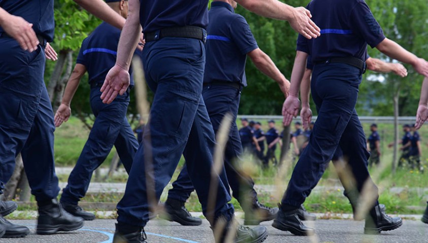 Un 14 Juillet d’exception sur le thème « Une nation engagée, unie, solidaire ».  Premiers entraînements du peloton à l'Enap.