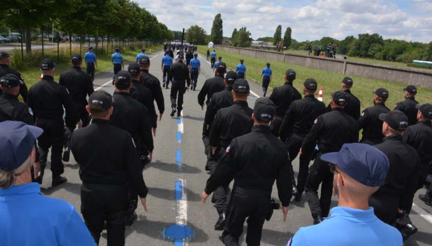 Défilé du 14 juillet 2017. Le peloton de Paris. Entraînements à Satory