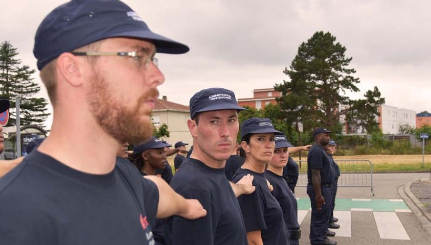 Défilé du 14 juillet 2017. Le peloton d'Agen. Entraînements