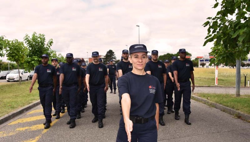 Défilé du 14 juillet 2017. Le peloton d'Agen. Entraînements