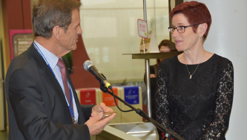 Départ de Sophie Bleuet, directrice de l’Enap. Discours de Christian Dezalos, représentant le président du conseil départemental.