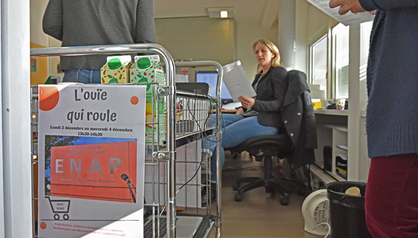 Décembre 2019 : Dispositif d’écoute « L'ouïe qui roule », écoutes de documentaires sonores dans les bureaux