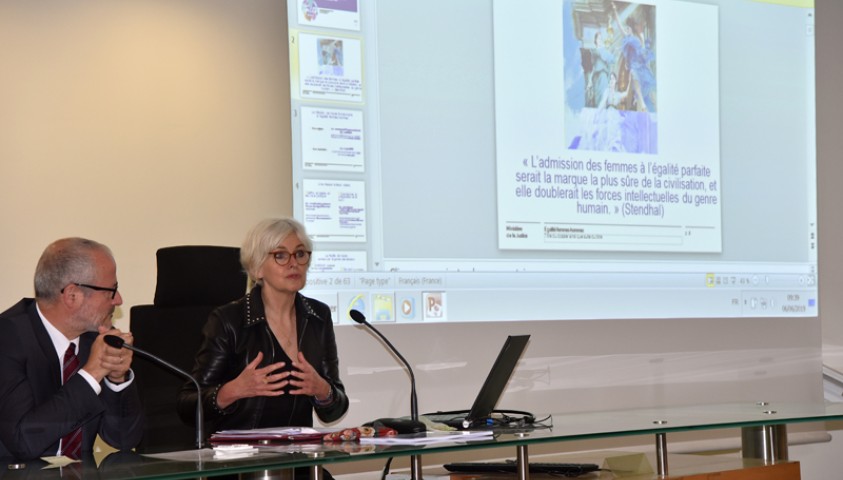 Visite d'isabelle Rome, haute-fonctionnaire à l'égalité femmes-hommes à l'Enap - 06 juin 2019