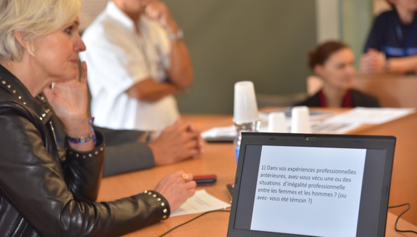 Visite d'isabelle Rome, haute-fonctionnaire à l'égalité femmes-hommes à l'Enap - 06 juin 2019