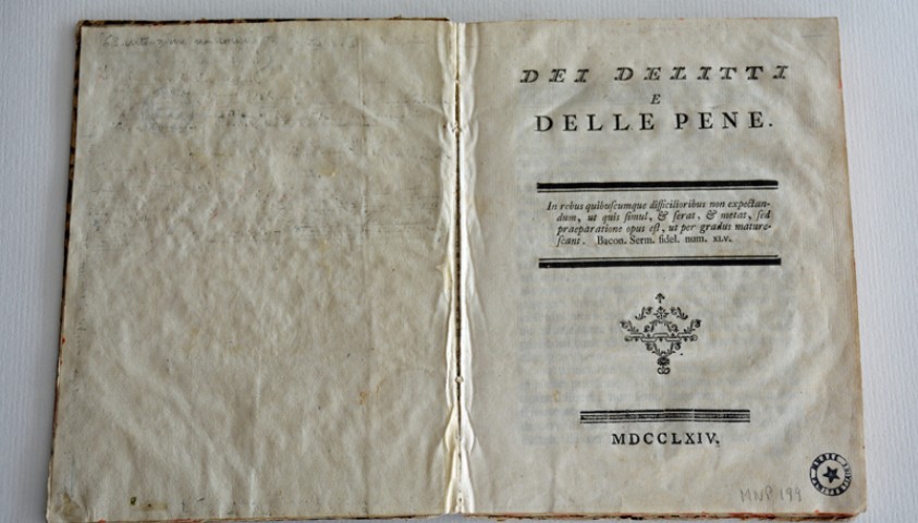 Enap, les Pépites du CRHCP. BECCARIA Cesare -  Dei delitti e delle pene, 1764