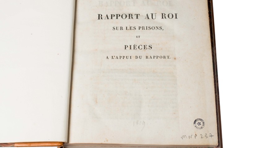Enap, les Pépites du CRHCP. Société Royale pour l'amélioration des Prisons, 1819
