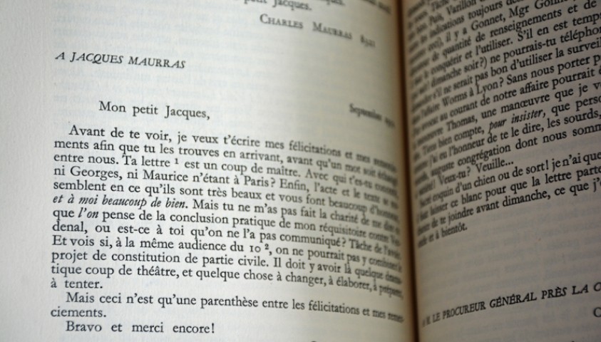 Enap, les Pépites du CRHCP. MAURRAS Charles (1868-1952). Lettres de prison, 8 septembre 1944-16 novembre 1952 - Paris, Flammarion, 1958