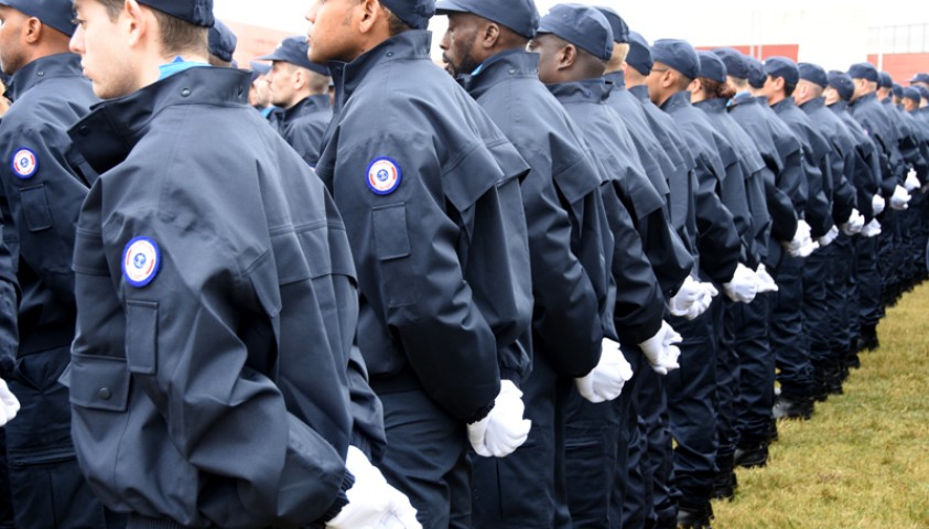 Entrée en formation de la 195ème promotion de surveillants. Accueil institutionnel.