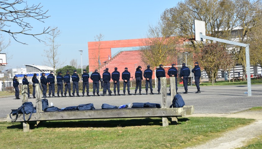 Entrée en formation de la 200ème promotion de surveillants. Formation au protocole.