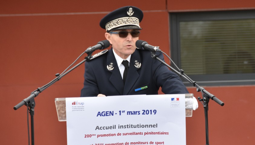 Entrée en formation de la 200ème promotion de surveillants. Accueil institutionnel. Discours de Jean-Philippe Mayol, directeur-adjoint de l'Enap.