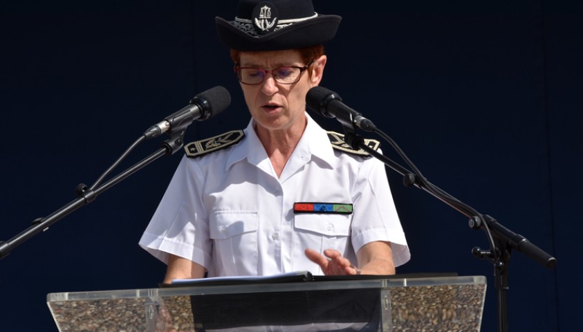 Entrée en formation de la 197ème promotion de surveillants. Accueil institutionnel. Discours de Sophie Bleuet, directrice de l'Enap.