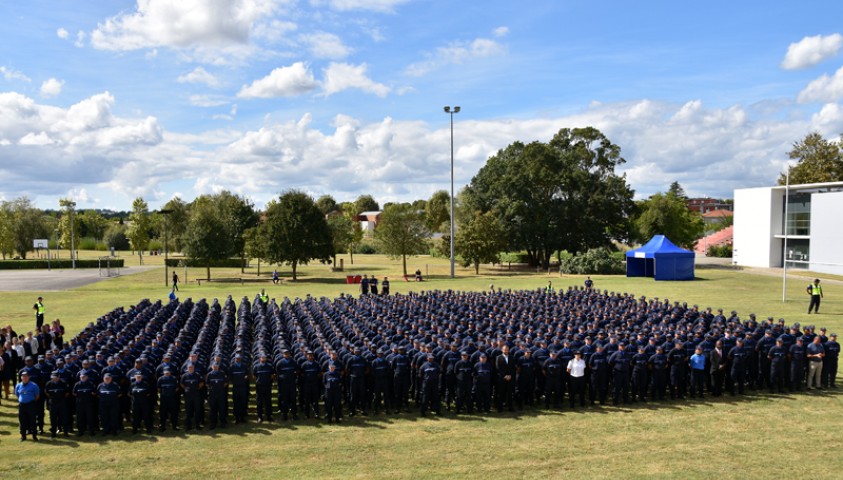 Entrée en formation de la 197ème promotion de surveillants. Accueil institutionnel.