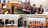 Panorama de photos de la journée d'étude montrant les différents intervenants